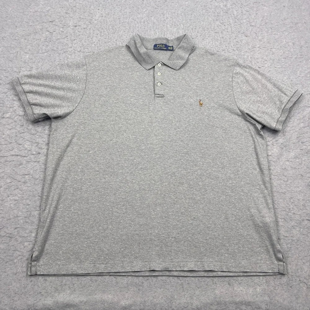 Polo Ralph Lauren Shirt Men's 2XB Gray Classic Flesh Pony Casual Cotton Knit Top